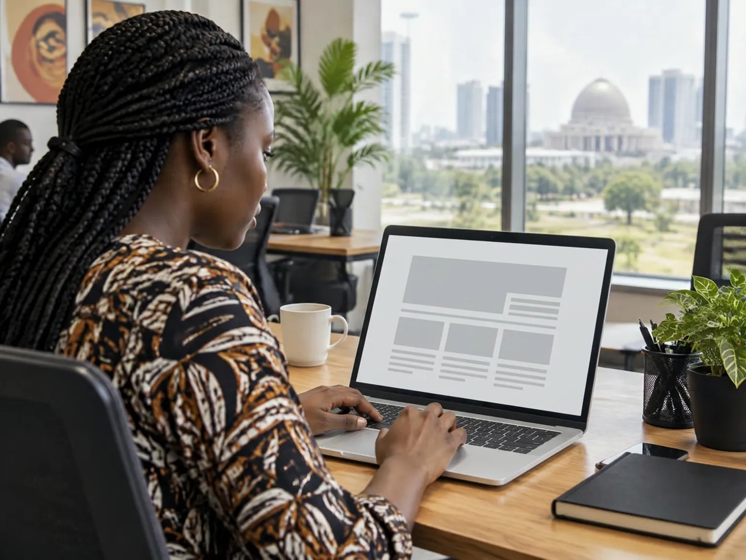 Designer working on a website layout